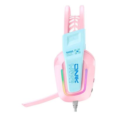 Fone De Ouvido Gamer Headset Rosa Led