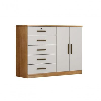 Cômoda Para Quarto Com Sapateira 5 Gavetas - Seul-cumaru-fendi - Móveis Horizonte