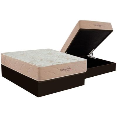 Cama Box Baú Casal + Colchão Molas Inovaflex Supreme