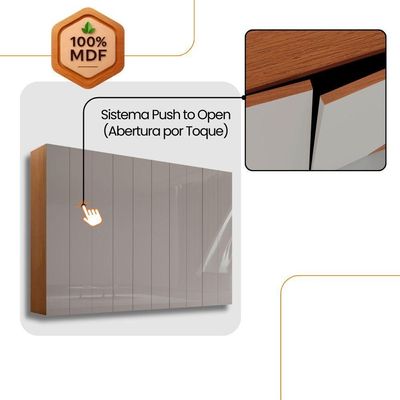 Guarda Roupa Casal Everest Mdf 10 Pts 8 Gav E 9 Prateleiras Naturalle/off White