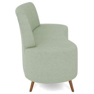 Sofá 2 Lugares Para Sala Living 135cm Pés Palito Tamar K04 Bouclê Verde água - Mpozenato