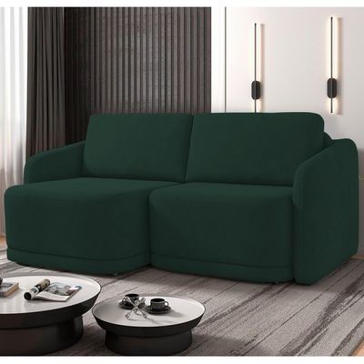 Sofá Cama Casal Para Sala 176cm Polska K04 Veludo Verde - Mpozenato