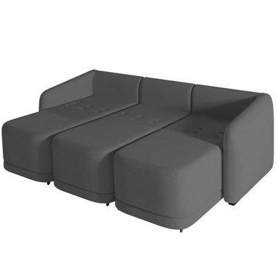 Sofá Cama Casal Para Sala 306cm Polska K04 Linho Cinza Escuro - Mpozenato