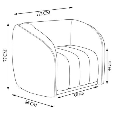 Kit 2 Poltronas Decorativa Para Sala 112cm Meris Z32 Boucle Cru - Mpozenato