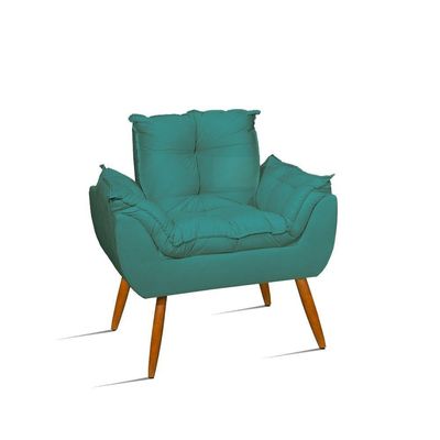 Kit Sofá Namoradeira Opala + 2 Poltronas Opala Balaqui Decor Cor:azul Turquesa