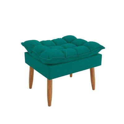 Kit 02 Poltronas + Namoradeira + Puff Opala Balaqui Decor Azul Turquesa