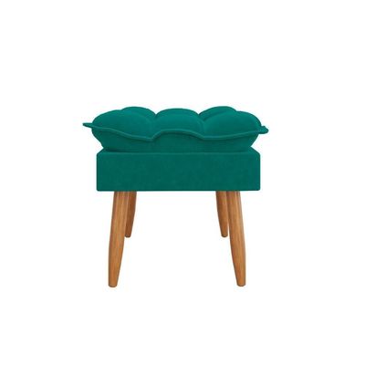 Kit 02 Poltronas + Namoradeira + Puff Opala Balaqui Decor Azul Turquesa
