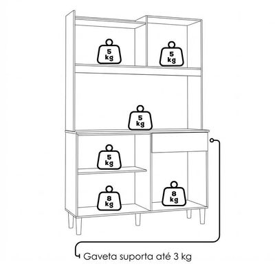 Kit Cozinha Compacta 6 Portas Berlim 120 Cm Atacama Off White Armoveis Atacama Off White