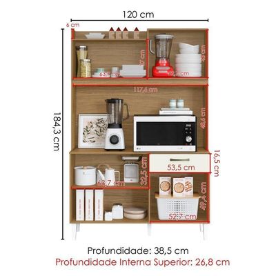Kit Cozinha Compacta 6 Portas Berlim 120 Cm Atacama Off White Armoveis Atacama Off White