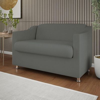 Sofá Namoradeira 2 Lugares Tilla Sala De Estar Balaqui Decor cinza