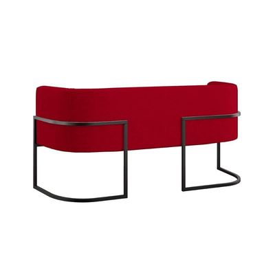 Sofá Namoradeira 2 Lugares Moderna Base Metal Black Balaqui Vermelho