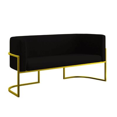Sofá 2 Lugares Para Recepção Com Base Reforçada Balaqui Preto