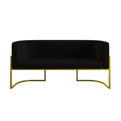 Sofá 2 Lugares Para Recepção Com Base Reforçada Balaqui Preto