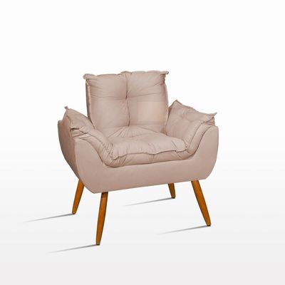 Kit Namoradeira Opala Sala Quarto 02 Poltrona Balaqui Decor Bege