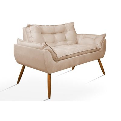Kit Namoradeira Opala Sala Quarto 02 Poltrona Balaqui Decor Bege