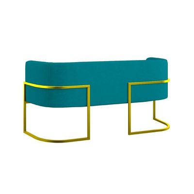 Sofá 2 Lugares Para Recepção Com Base Reforçada Balaqui Azul Turquesa