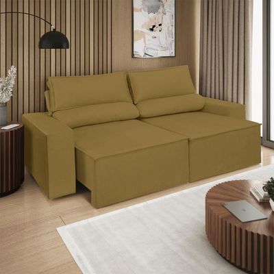 Sofá Reclinável Retrátil 2 Lugares 1,80m Balaqui Decor Capuccino