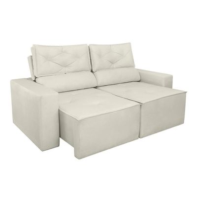 Sofá Reclinável Retrátil Luxo 2 Lugares C- Molas Balaqui Bege