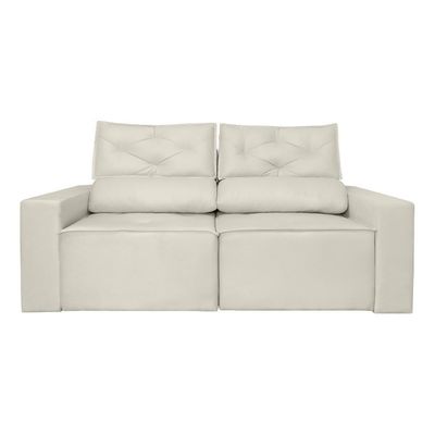 Sofá Reclinável Retrátil Luxo 2 Lugares C- Molas Balaqui Bege