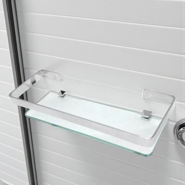 Suporte Porta Shampoo 10x35 Cm Prateleira De Vidro