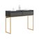Aparador Buffet Rio 2 Gavetas Para Sala 90 Cm Preto Dourado