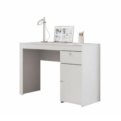 Escrivaninha Para Quarto Com 1 Porta E 1 Gaveta Lateral Branco