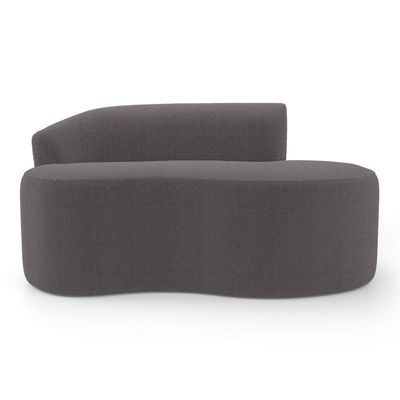Kit 02 Sofás Orgânicos Living Bob 145cm 02 Lugares Com 02 Almofadas Bouclê Cinza Escuro - Desk Design