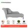 Divã Recamier Chaise Longue Valentina Clássico Com Pés De Madeira Linho Cinza - Desk Design