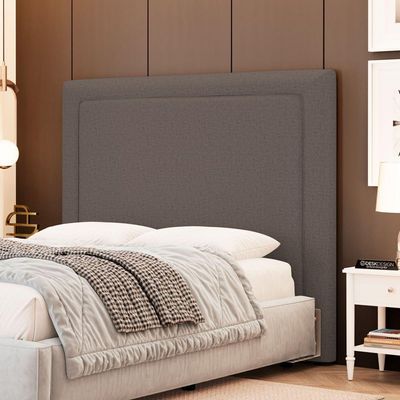 Cabeceira Cama Box Queen Size Alba 160cm Com Frame Linho Marrom - Desk Design