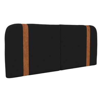 Cabeceira Painel Orgânico Cama Box King Size Flay 195cm Dobrável Bouclé Preto - Desk Design
