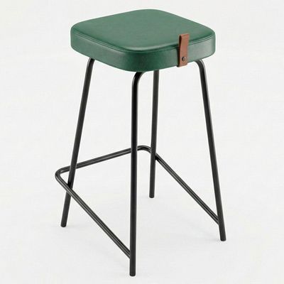 Kit 04 Banquetas Médias Para Cozinha Vik Estofada Couríssimo Verde - Desk Design