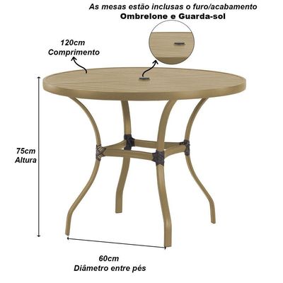 Mesa Com Tampo Ripado 120 Cm Em Alumínio - Trama Fendi