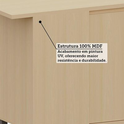 Balcão De Cozinha Canto Reto 100% Mdf 1 Porta 95cm Aura Luci Carvalho