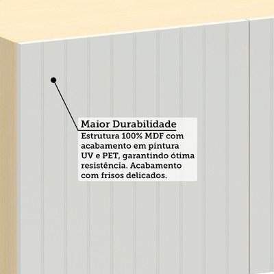 Armário Aéreo Para Geladeira 100% Mdf 2 Portas 80cm Aura Luc Carvalho/cinza Cristal