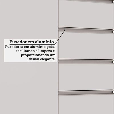 Balcão Para Pia Sem Tampo 2 Portas 4 Gavetas 120cm Essenza L Andorra/branco