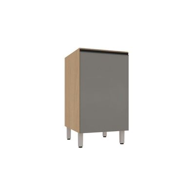 Balcão De Cozinha Sem Tampo 1 Porta 50cm Luciane Essenza Móv Andorra/cinza Puro