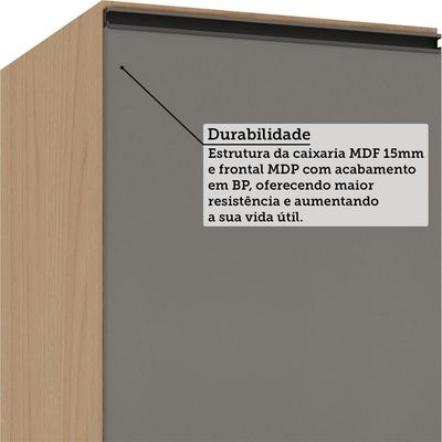 Balcão De Cozinha Sem Tampo 1 Porta 50cm Luciane Essenza Móv Andorra/cinza Puro