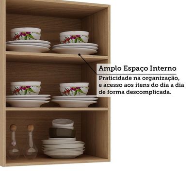 Armário Aéreo 50cm 1 Porta Essenza Luciane Móveis Andorra/cinza Puro