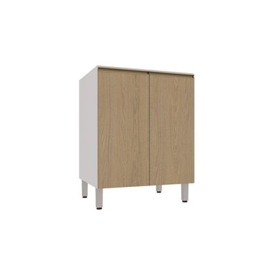 Balcão De Cozinha Sem Tampo 2 Portas 70cm Luciane Móveis Branco/carvalho Araguaia
