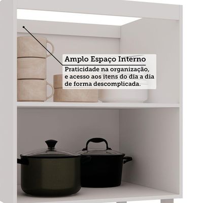 Balcão De Cozinha Sem Tampo 2 Portas 70cm Luciane Móveis Branco/carvalho Araguaia