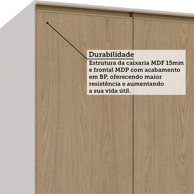 Balcão De Cozinha Sem Tampo 2 Portas 70cm Luciane Móveis Branco/carvalho Araguaia