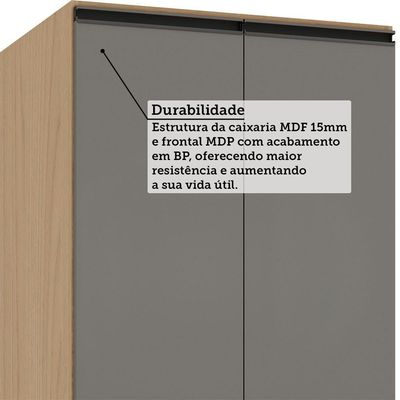 Balcão De Cozinha Sem Tampo 2 Portas 60cm Luciane Essenza Mó Andorra/cinza Puro