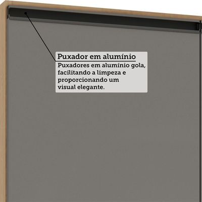 Balcão De Cozinha Sem Tampo 2 Portas 60cm Luciane Essenza Mó Andorra/cinza Puro