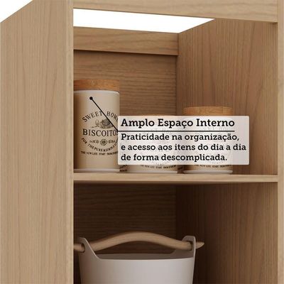 Balcão De Cozinha Sem Tampo 2 Portas 60cm Luciane Essenza Mó Andorra/cinza Puro