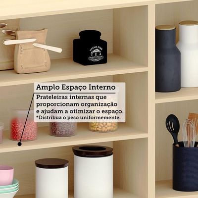 Armário Aéreo 100% Mdf 3 Portas 120cm Aura Luciane Móveis Carvalho/cinza Cristal