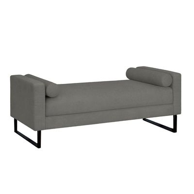 Recamier Berlim Base Metal 1,20m Linho Grafite - Inova Decorações