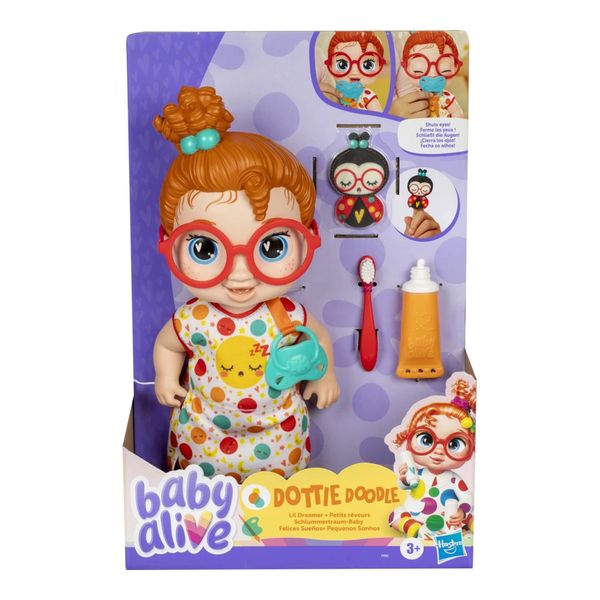 Boneca Baby Alive Pequenos Sonhos Dottie Doodle Bebê de Cabelos Ruivos