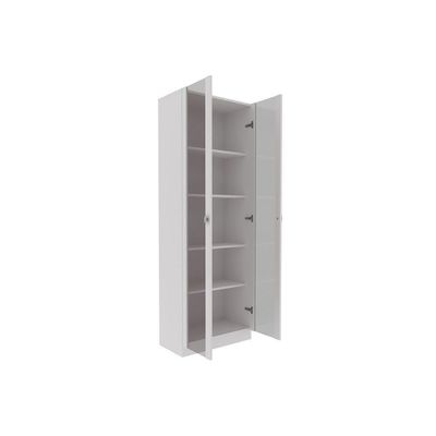 Armário Multiuso P/ área Serviço Am-3112 C/ 2 Portas C/ Vidro Branco - Tecno Mobili