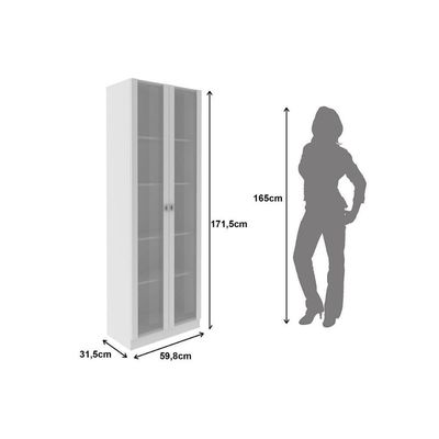 Armário Multiuso P/ área Serviço Am-3112 C/ 2 Portas C/ Vidro Branco - Tecno Mobili