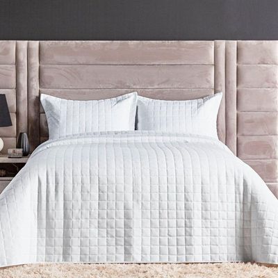 Kit Colcha Matelassê Percal 300 Fios Basic King 07 Peças 100% Poliéster - Branco Ethnic